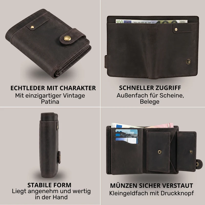 "Milo" Vintage Ledergeldbörse Herren