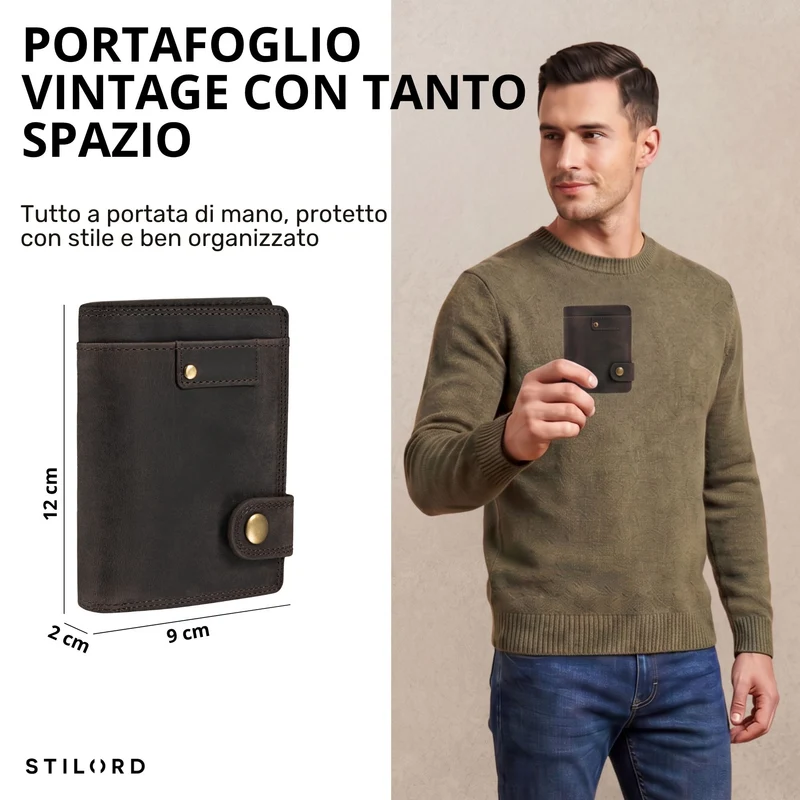 "Milo" Vintage Ledergeldbörse Herren