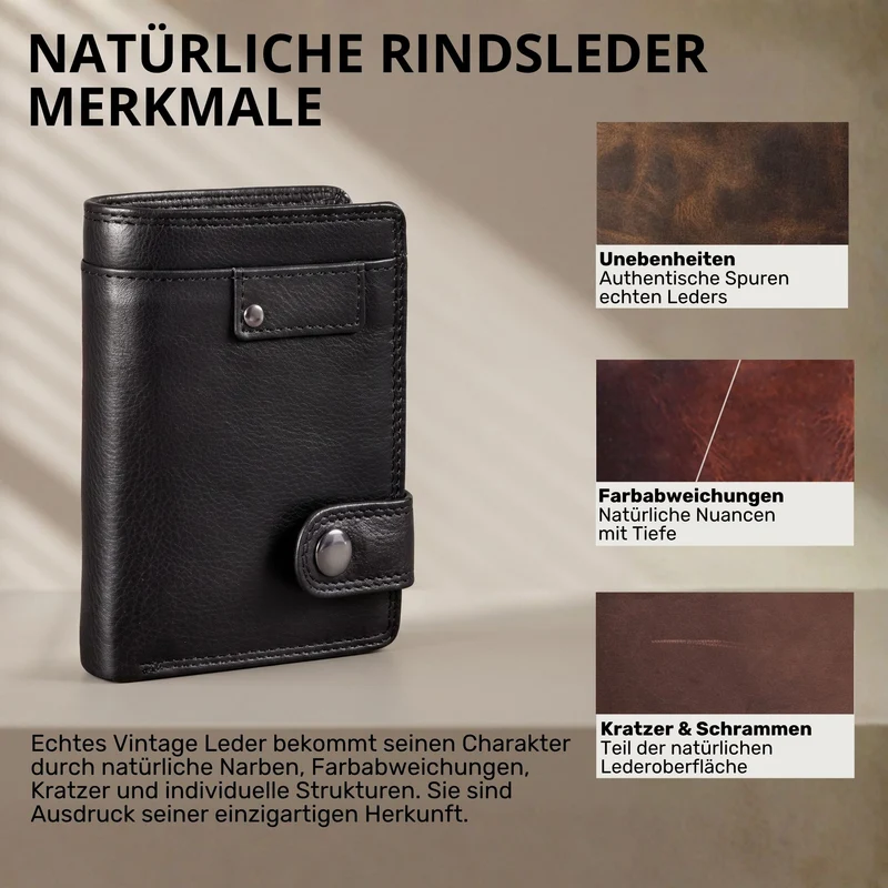 "Milo" Vintage Ledergeldbörse Herren