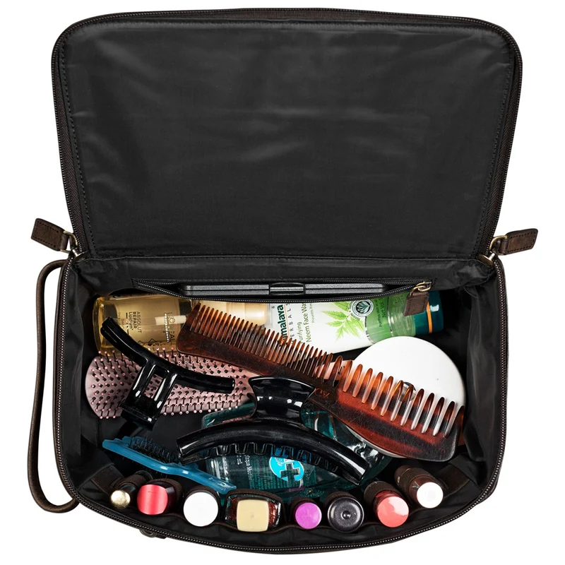 "Mona" Kosmetiktasche Leder Damen Groß