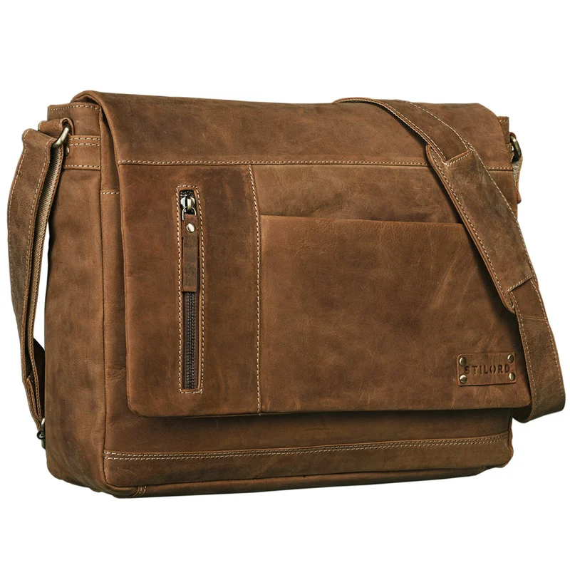 "Patrick" Vintage Schultertasche aus echtem Leder