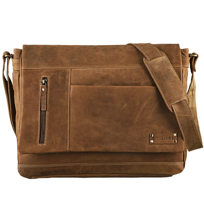 "Patrick" Vintage Schultertasche aus echtem Leder