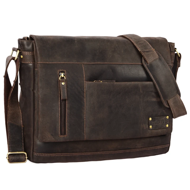 "Patrick" Vintage Schultertasche aus echtem Leder