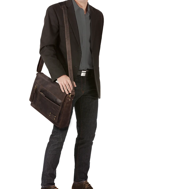 "Patrick" Vintage Schultertasche aus echtem Leder