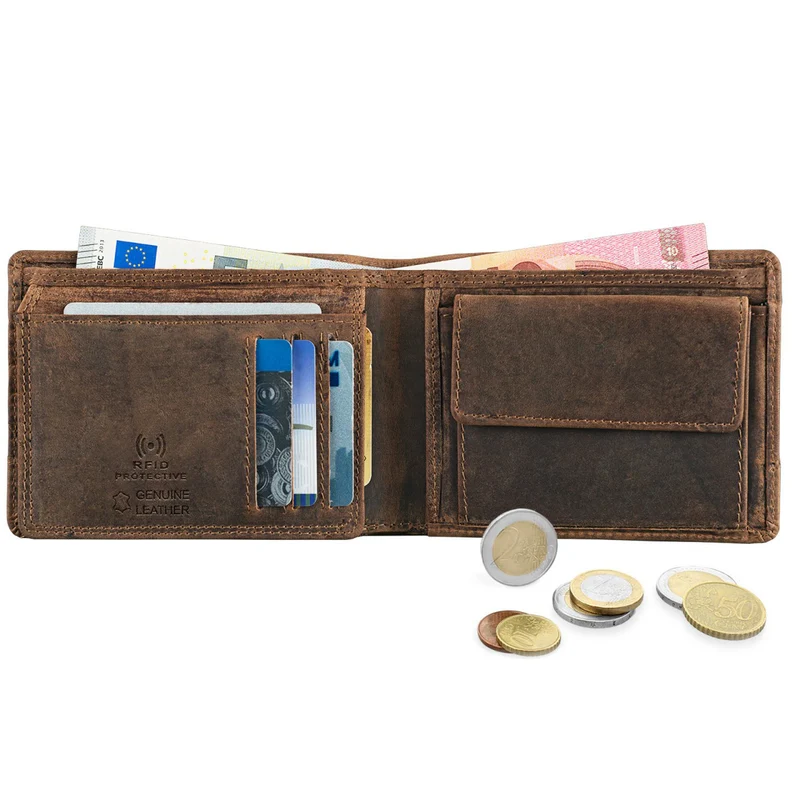 "Lucius" Vintage Herren Geldbörse Leder mit RFID Schutz