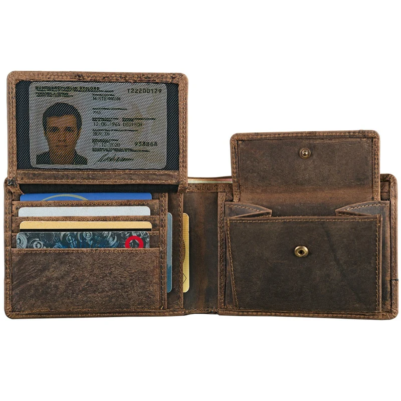 "Lucius" Vintage Herren Geldbörse Leder mit RFID Schutz