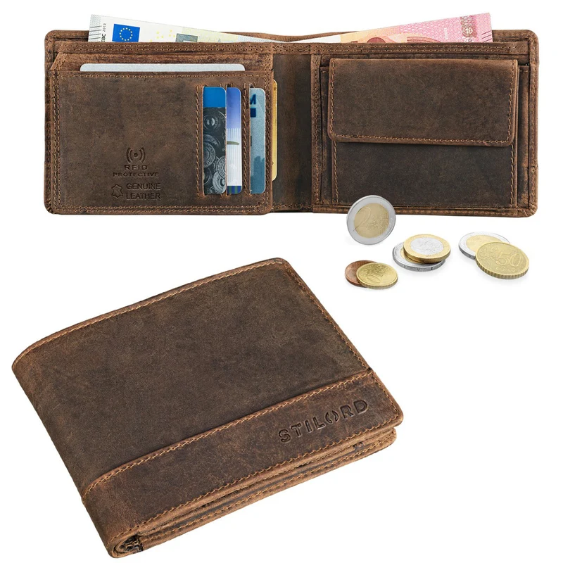 "Lucius" Vintage Herren Geldbörse Leder mit RFID Schutz