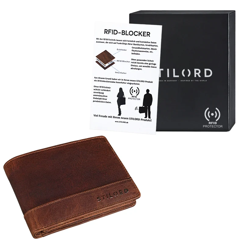 "Lucius" Vintage Herren Geldbörse Leder mit RFID Schutz