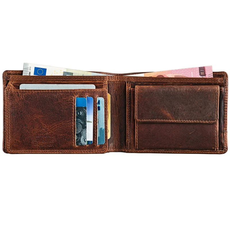 "Lucius" Vintage Herren Geldbörse Leder mit RFID Schutz