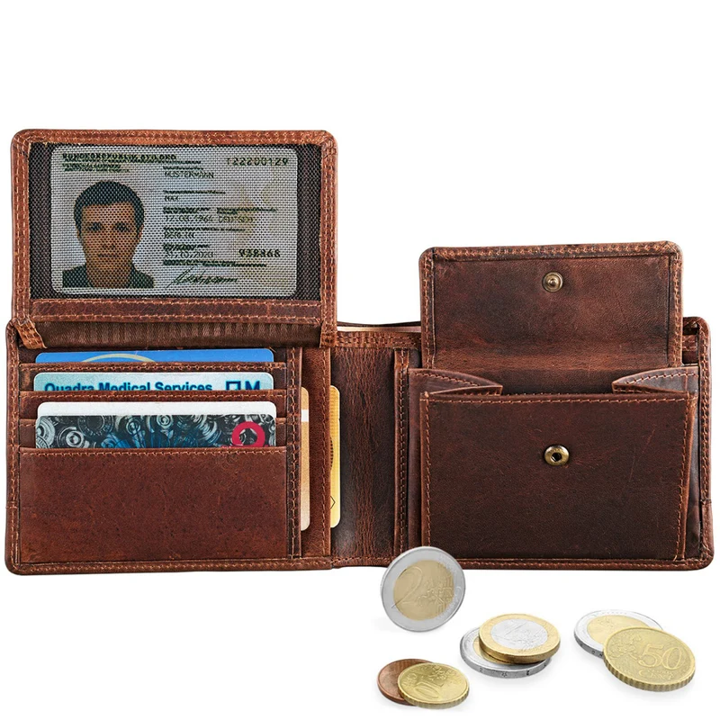 "Lucius" Vintage Herren Geldbörse Leder mit RFID Schutz