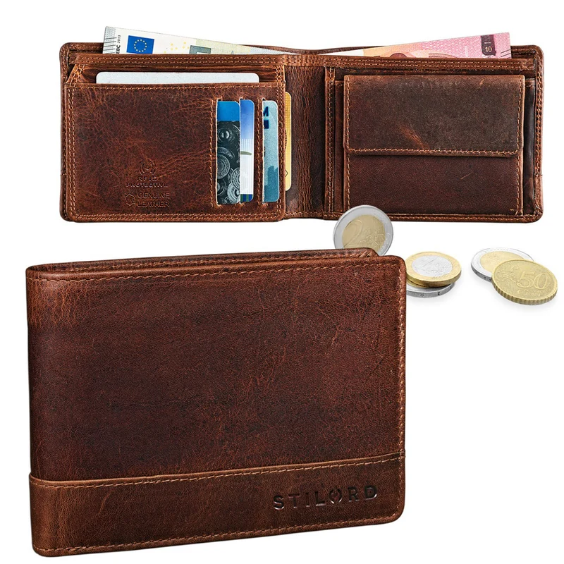 "Lucius" Vintage Herren Geldbörse Leder mit RFID Schutz