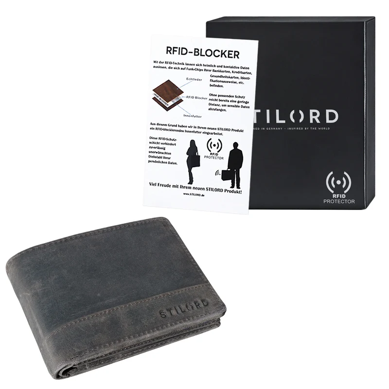 "Lucius" Vintage Herren Geldbörse Leder mit RFID Schutz