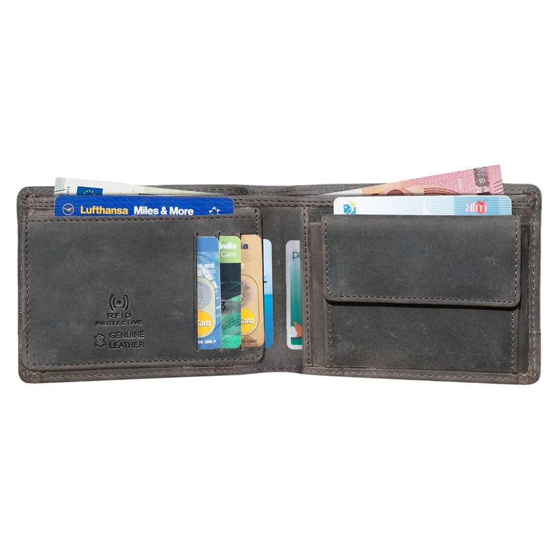 "Lucius" Vintage Herren Geldbörse Leder mit RFID Schutz