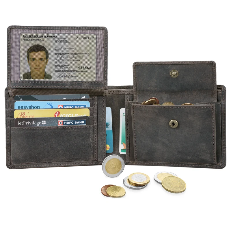 "Lucius" Vintage Herren Geldbörse Leder mit RFID Schutz