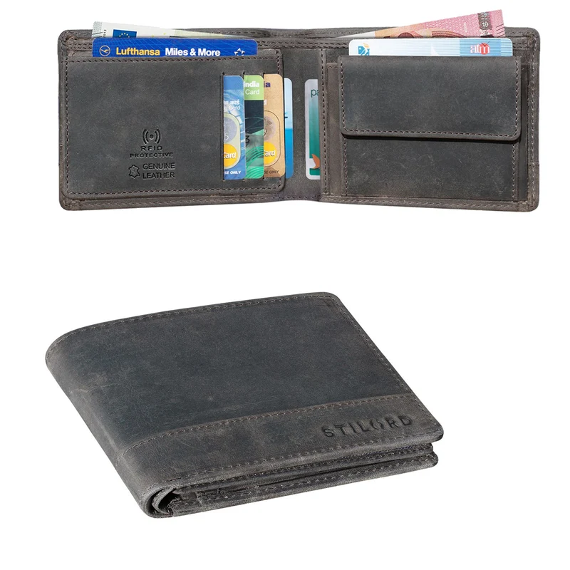 "Lucius" Vintage Herren Geldbörse Leder mit RFID Schutz