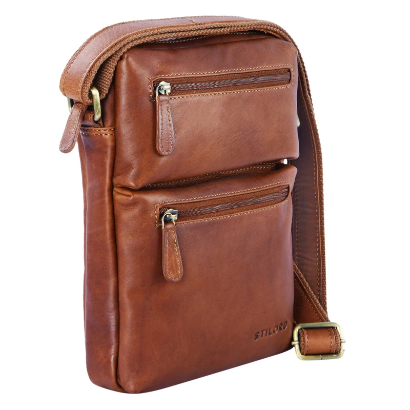 "Moritz" Kleine Ledertasche Umhängetasche braun