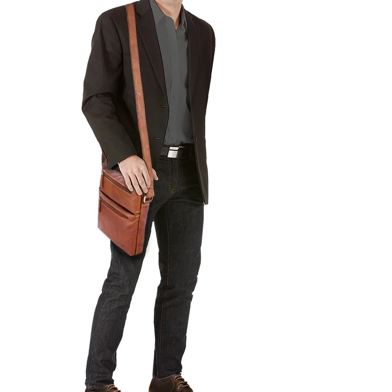 "Moritz" Kleine Ledertasche Umhängetasche braun