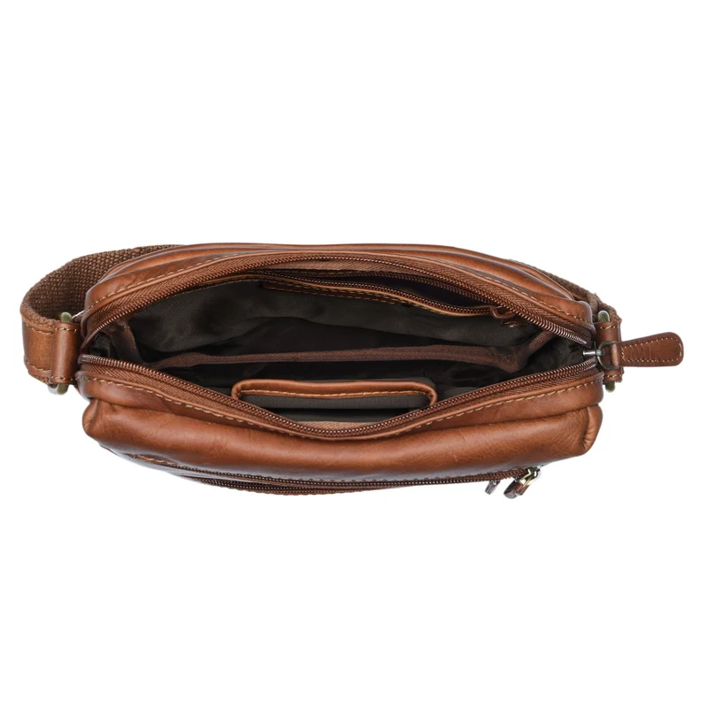 "Moritz" Kleine Ledertasche Umhängetasche braun