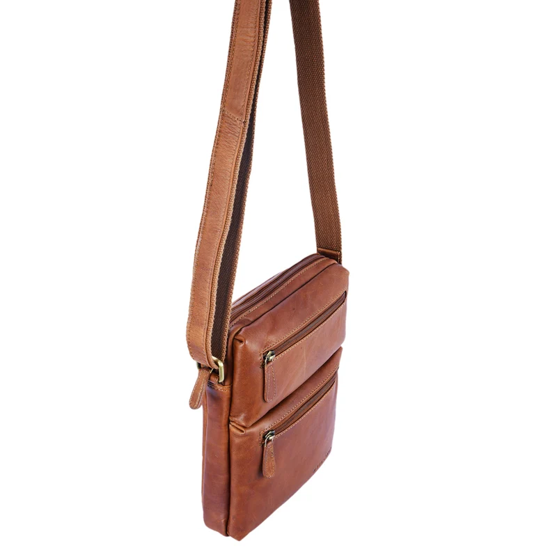 "Moritz" Kleine Ledertasche Umhängetasche braun