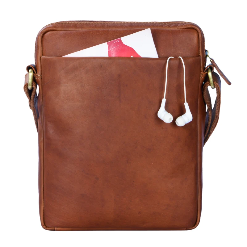 "Moritz" Kleine Ledertasche Umhängetasche braun