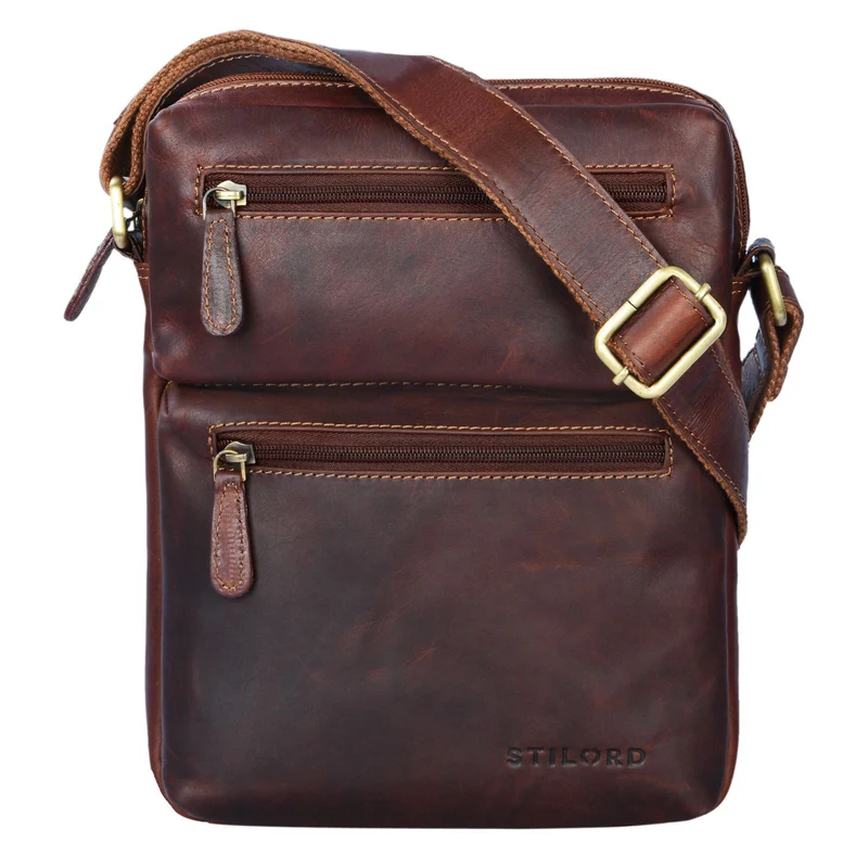 "Moritz" Kleine Ledertasche Umhängetasche braun