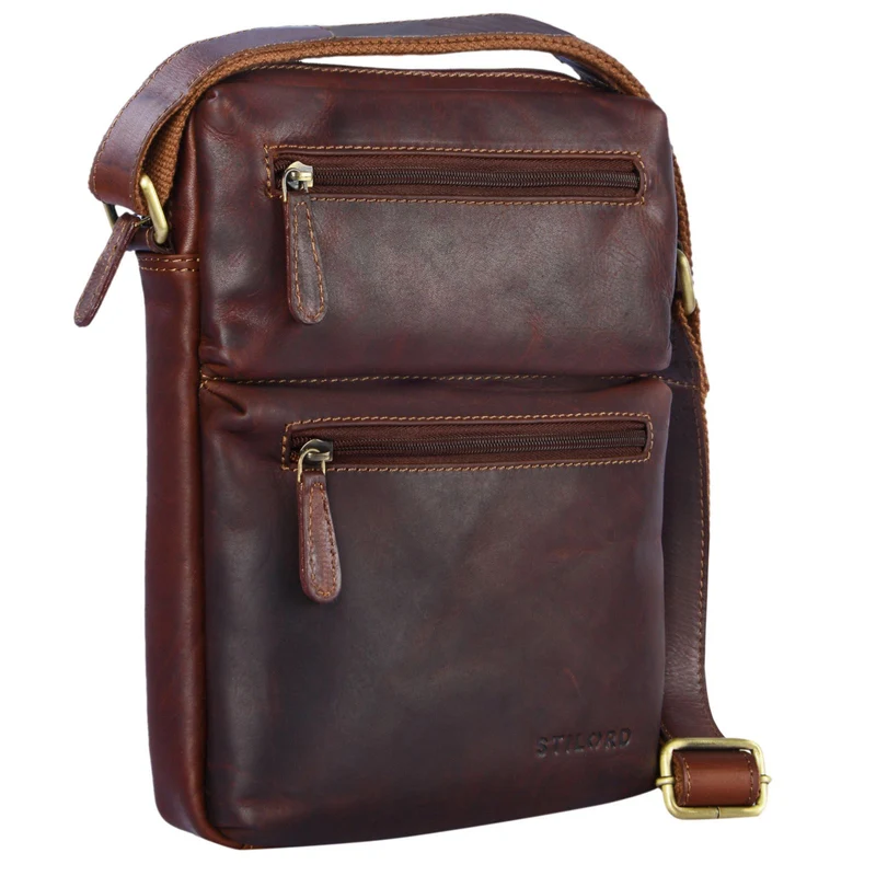 "Moritz" Kleine Ledertasche Umhängetasche braun