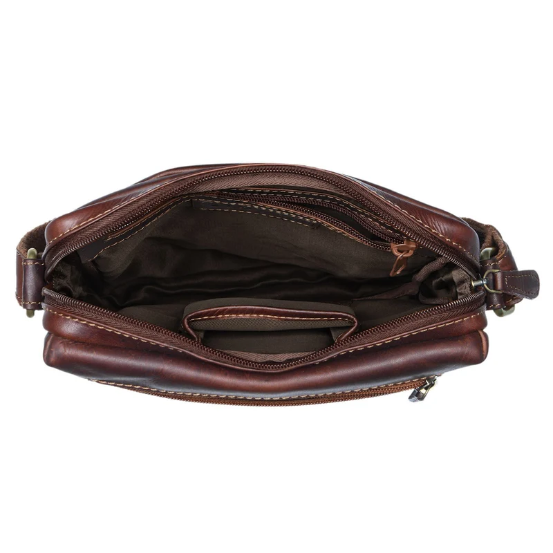"Moritz" Kleine Ledertasche Umhängetasche braun