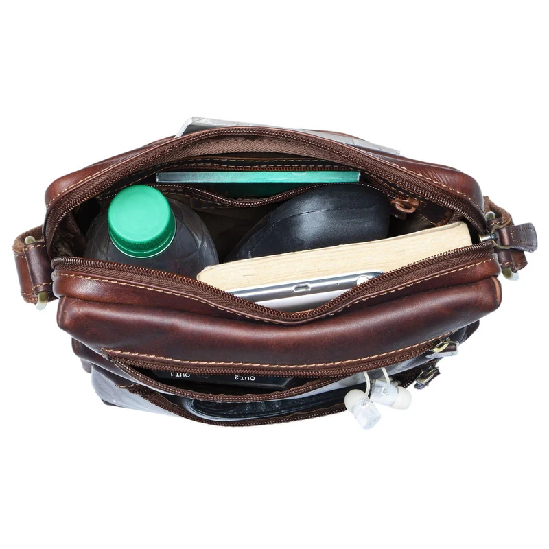 "Moritz" Kleine Ledertasche Umhängetasche braun