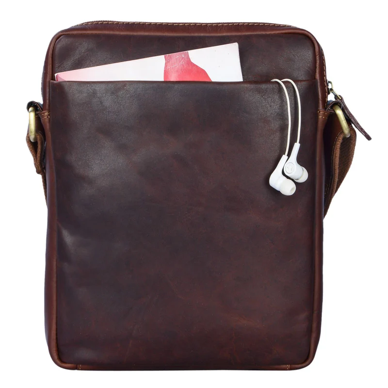 "Moritz" Kleine Ledertasche Umhängetasche braun