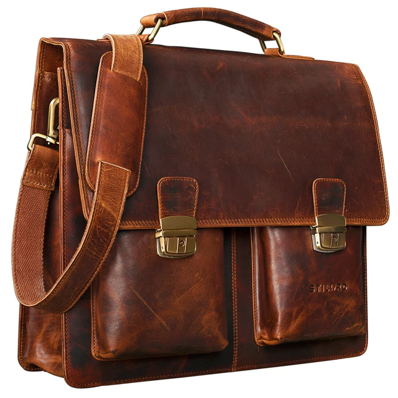 "Tiberius" Vintage Aktentasche Leder