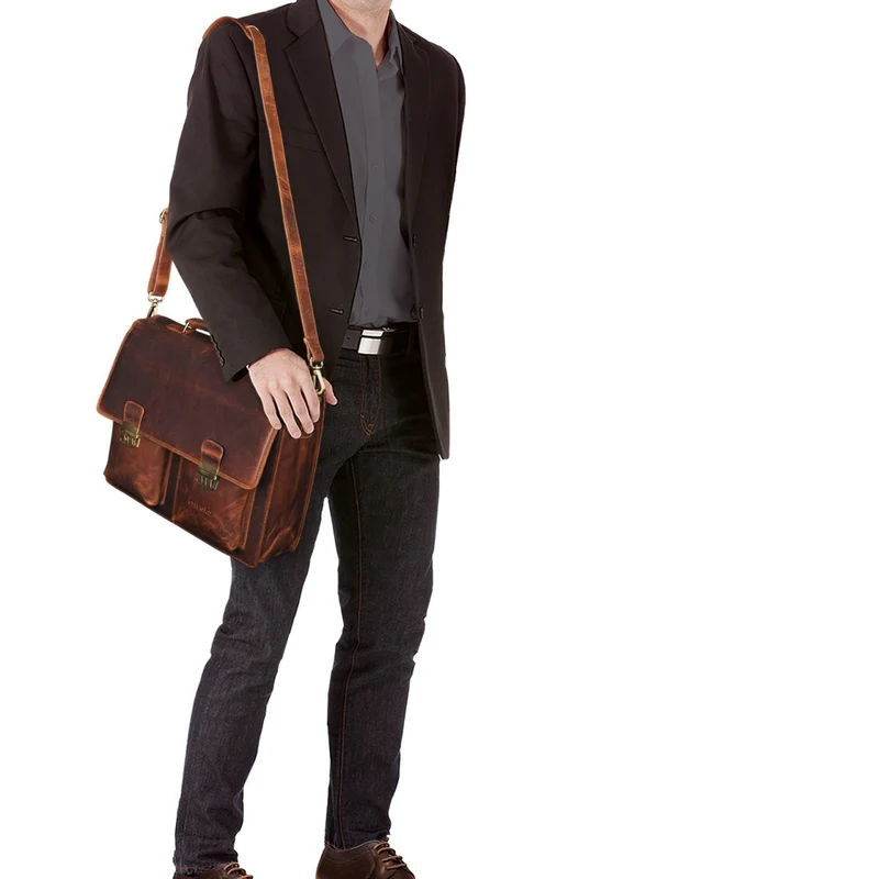 "Tiberius" Vintage Aktentasche Leder