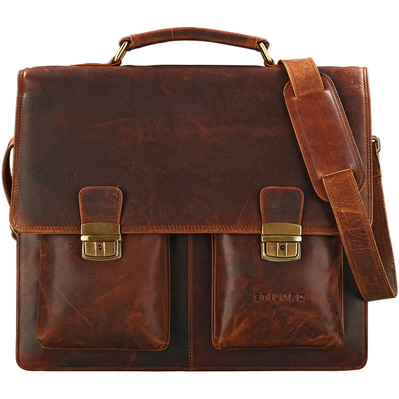"Tiberius" Vintage Aktentasche Leder