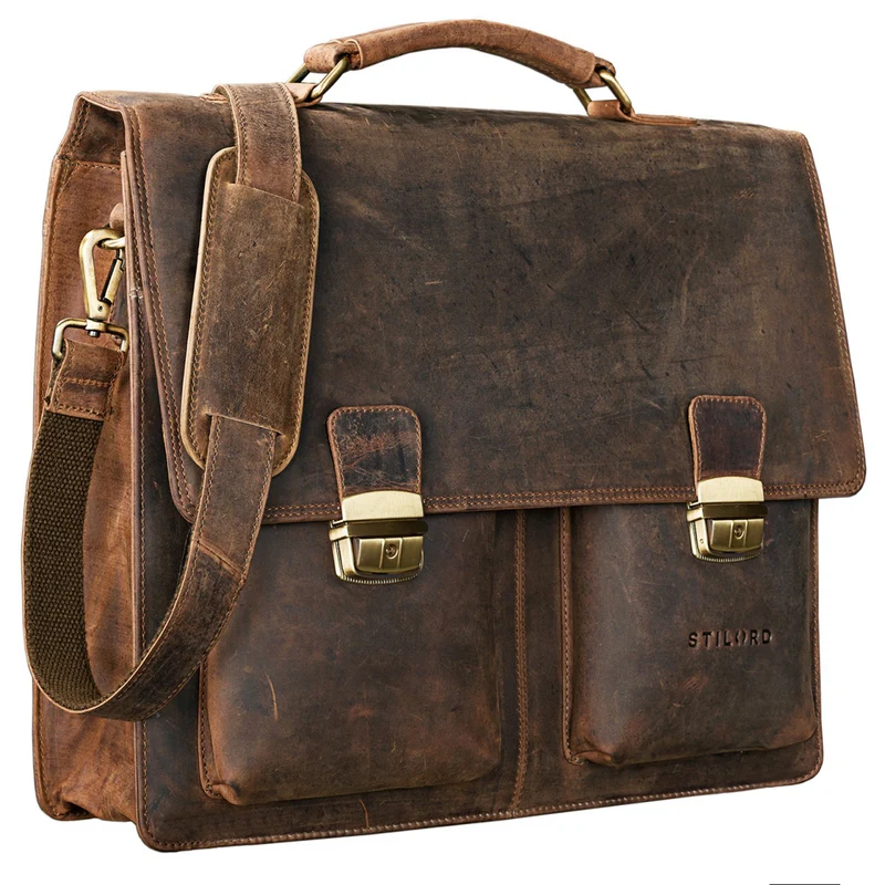 "Tiberius" Vintage Aktentasche Leder