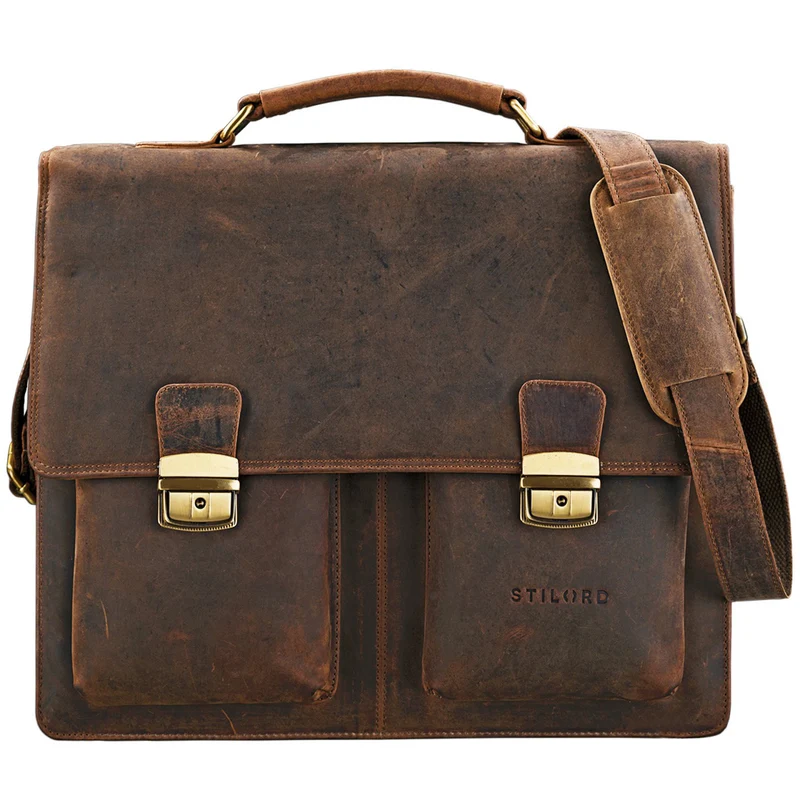 "Tiberius" Vintage Aktentasche Leder