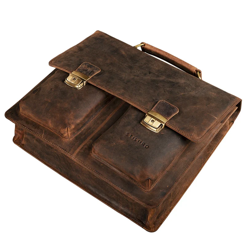 "Tiberius" Vintage Aktentasche Leder