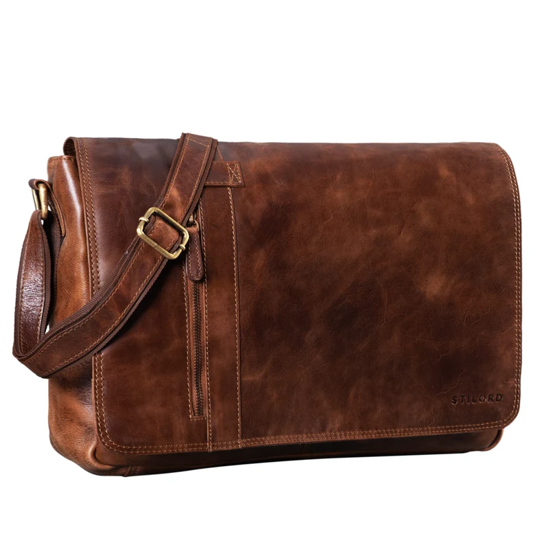 "Nicolas" Messenger Bag Laptoptasche Leder