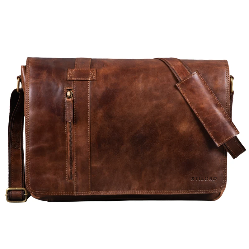 "Nicolas" Messenger Bag Laptoptasche Leder
