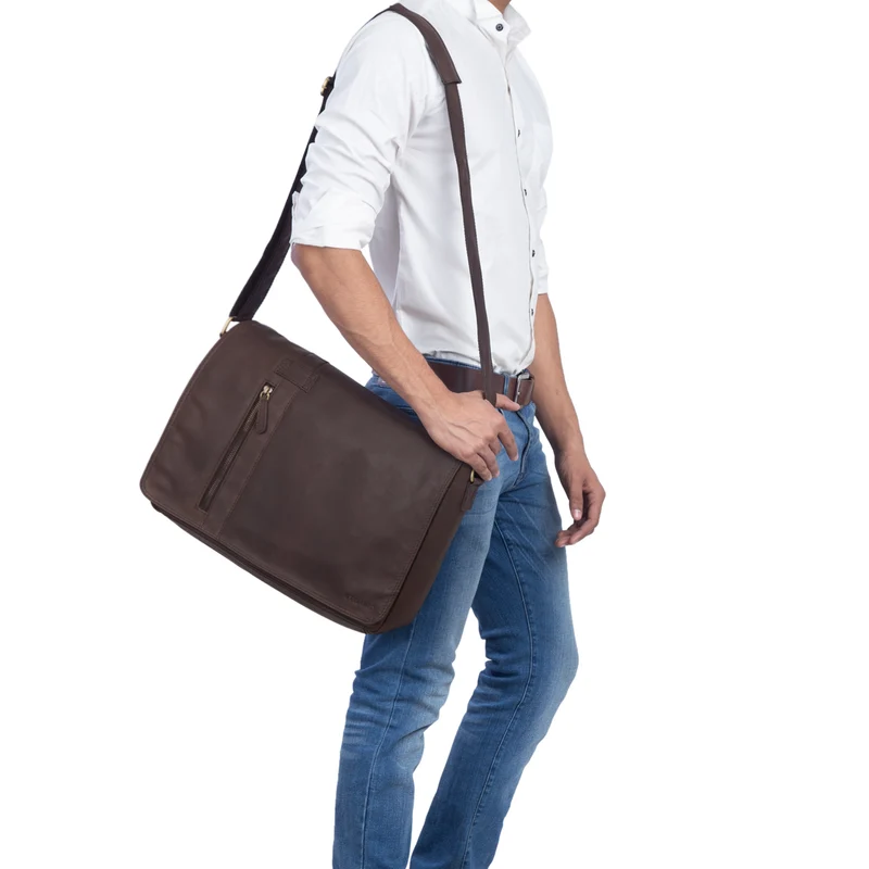 "Nicolas" Messenger Bag Laptoptasche Leder