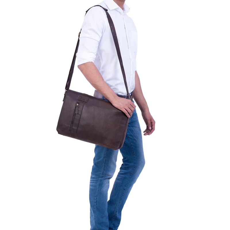 "Nicolas" Messenger Bag Laptoptasche Leder