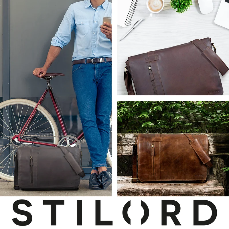 "Nicolas" Messenger Bag Laptoptasche Leder