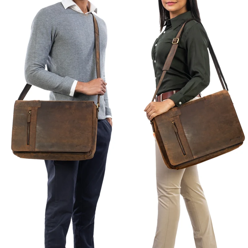 "Nicolas" Messenger Bag Laptoptasche Leder