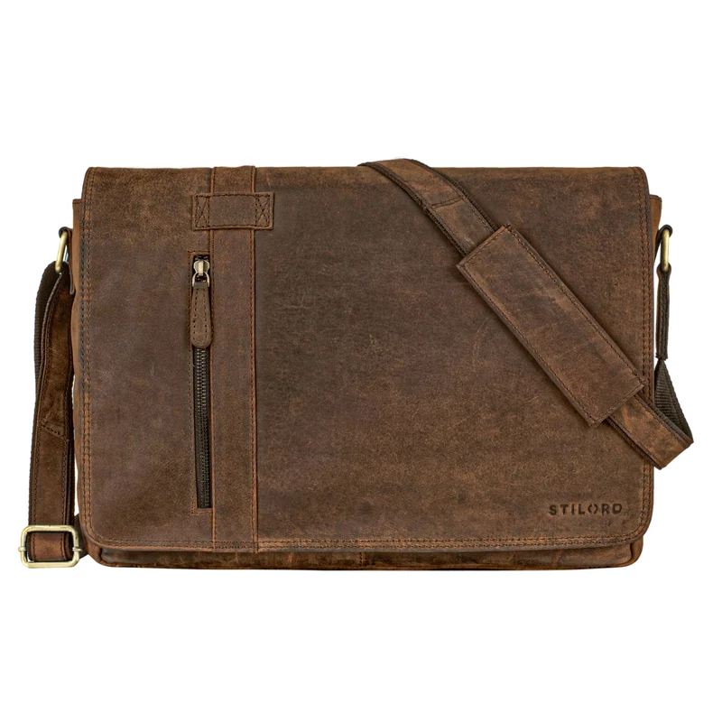 "Nicolas" Messenger Bag Laptoptasche Leder