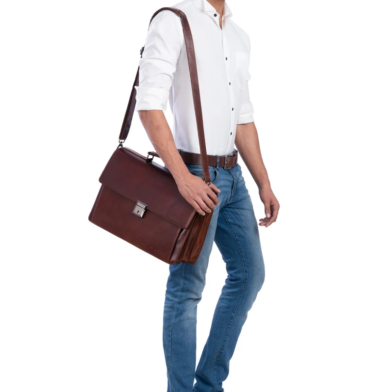 "Rupert" Aktentasche Leder Retro Businesstasche