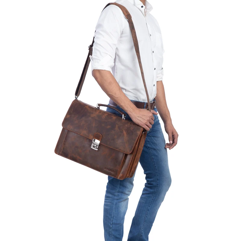 "Angelo" Vintage Aktentasche Echtleder