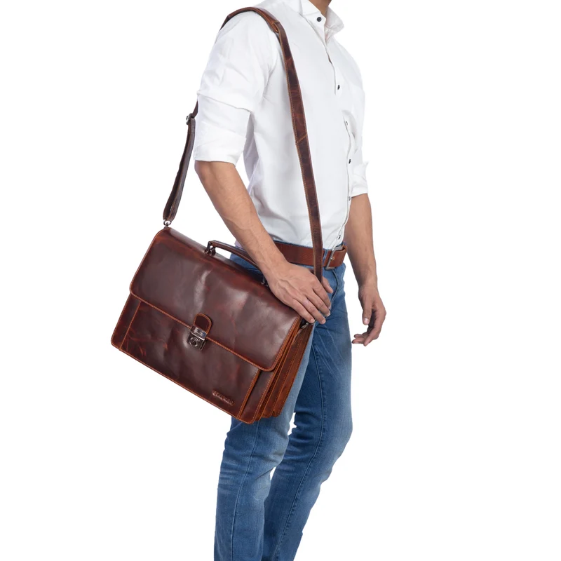 "Angelo" Vintage Aktentasche Echtleder
