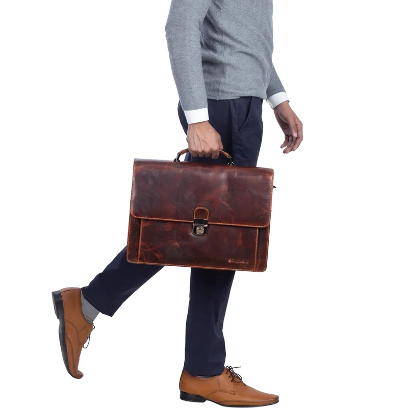 "Angelo" Vintage Aktentasche Echtleder