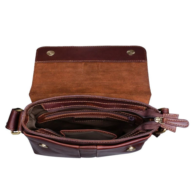 "Lian" Vintage Umhängetasche Leder Braun