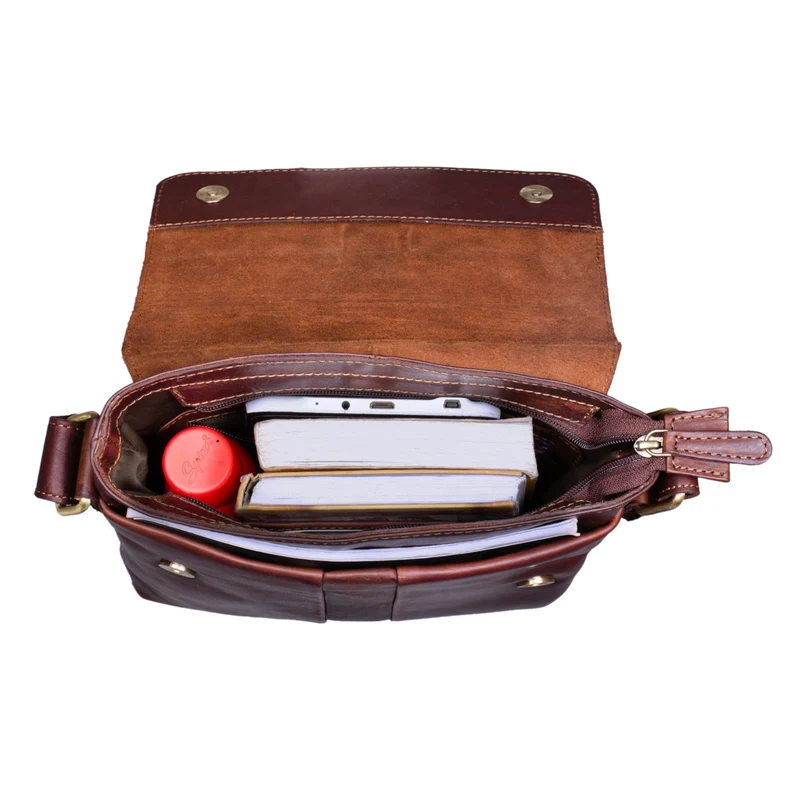 "Lian" Vintage Umhängetasche Leder Braun