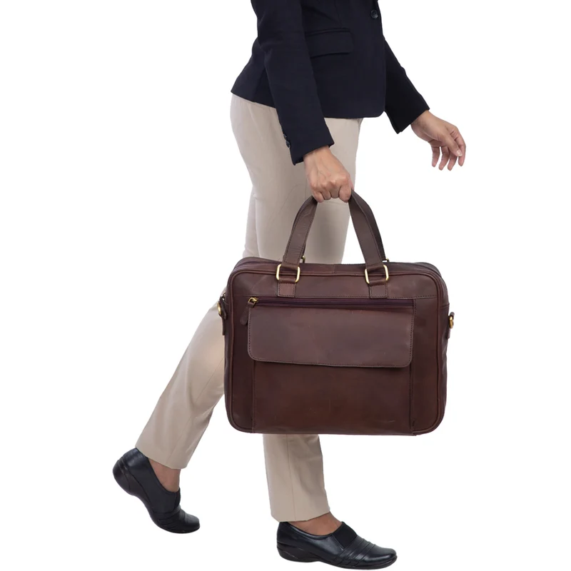 "Florence" Vintage Businesstasche Frauen Leder