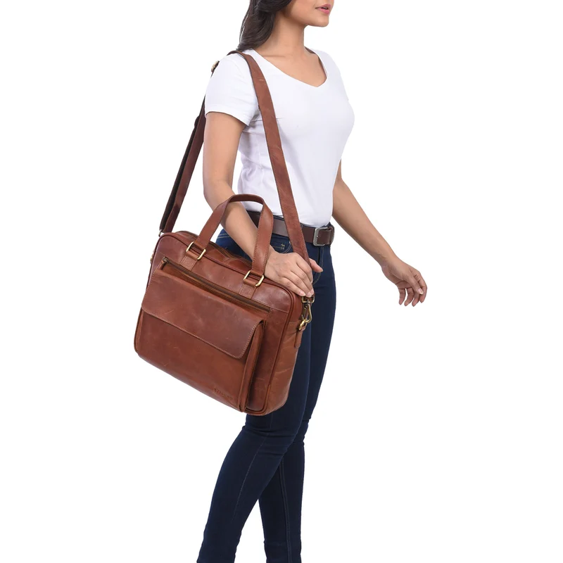 "Florence" Vintage Businesstasche Frauen Leder